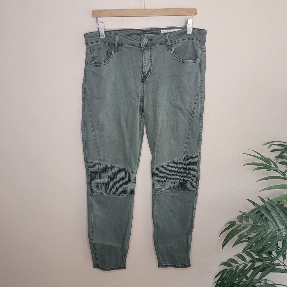 Pistola Olive Green Moto Style Skinny Jeans Size 32 Casual Weekend